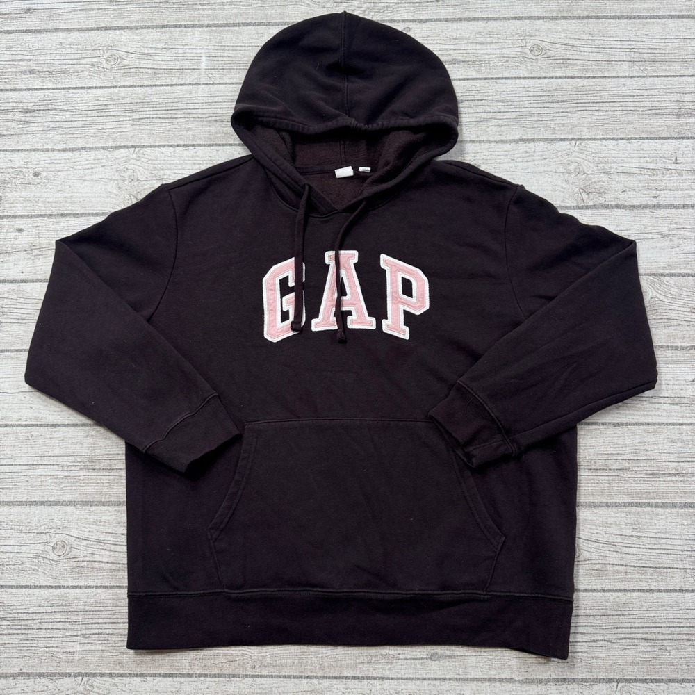 Gap Hoodie Women's Large Brown Fleece Lined Oversized Pullover Athletic Lounge